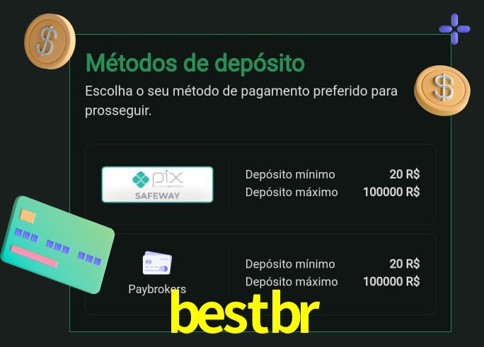 O cassino bestbr oferece uma grande variedade de métodos de pagamento